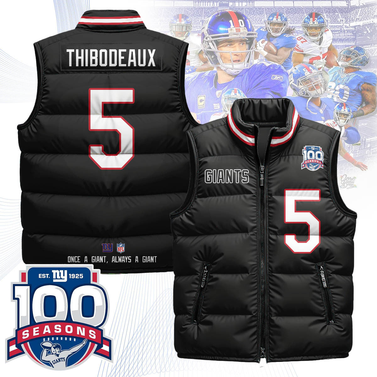 New York Giants Unisex Puffer Vest