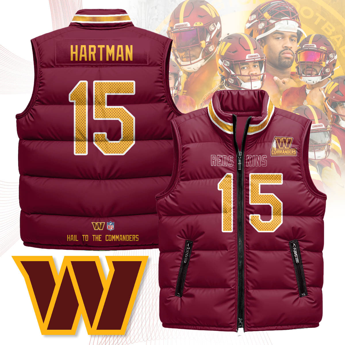 Washington Commanders Unisex Puffer Vest