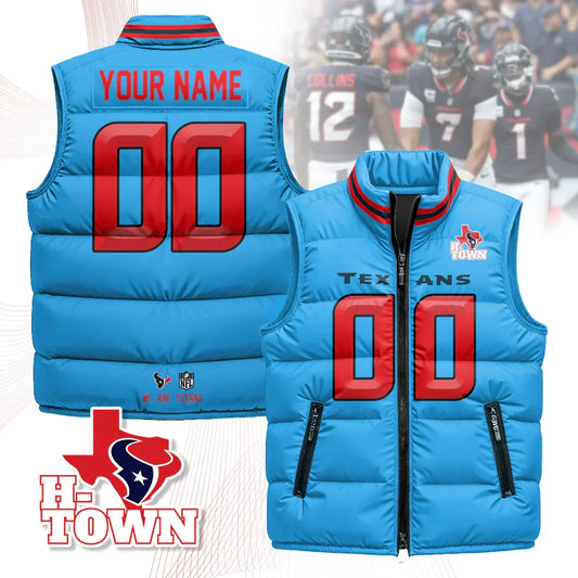Custom Houston Texans Unisex Puffer Vest
