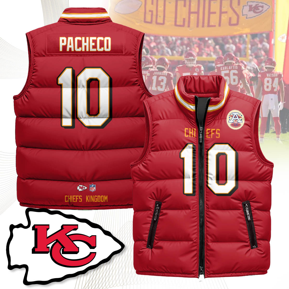 Kansas City Chiefs Unisex Puffer Vest