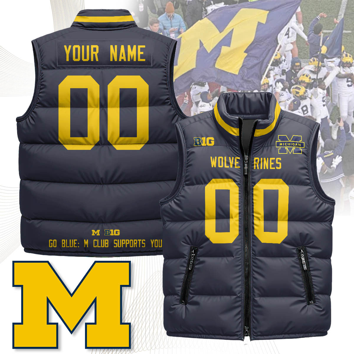 Michigan Wolverines Unisex Puffer Vest