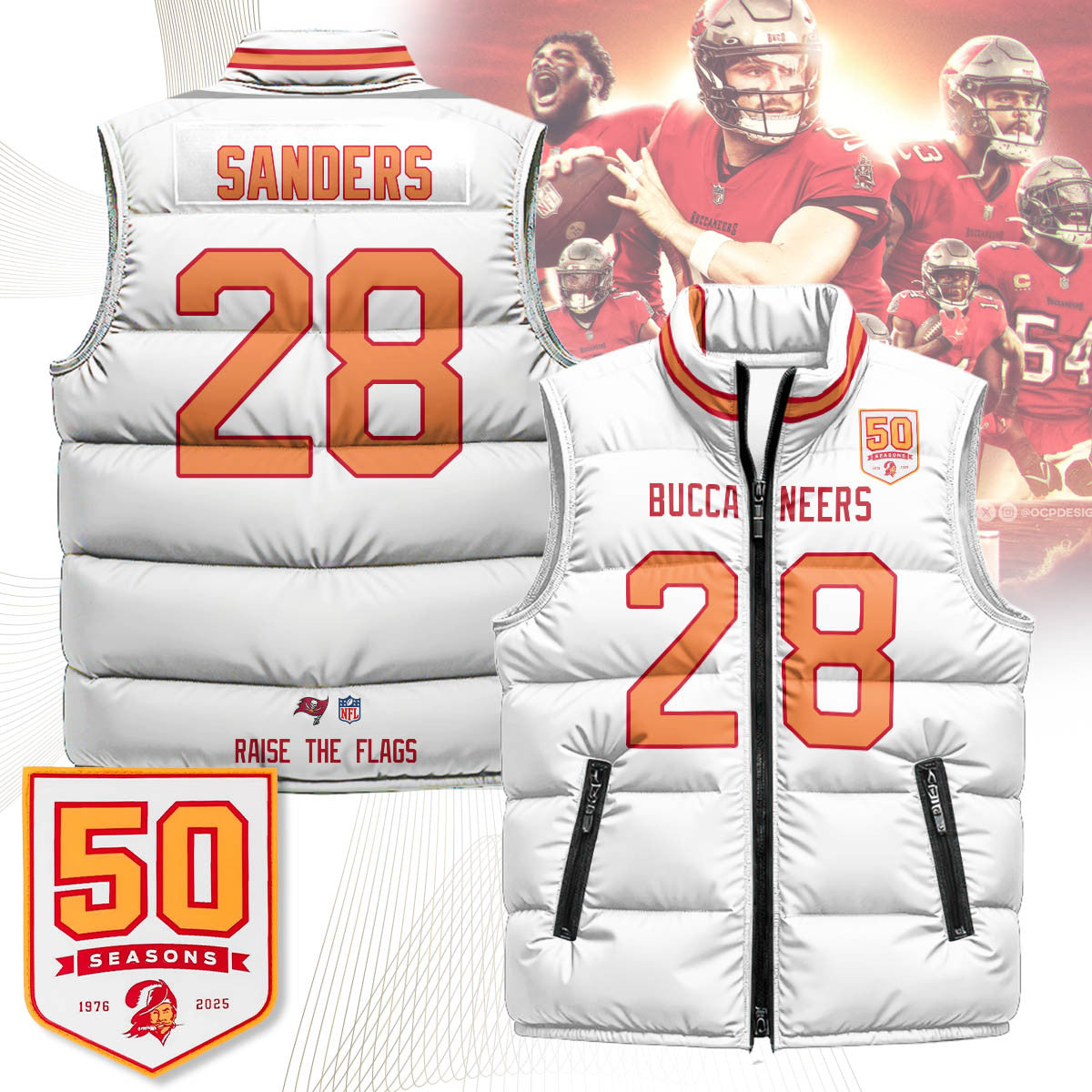 Tampa Bay Buccaneers Unisex Puffer Vest