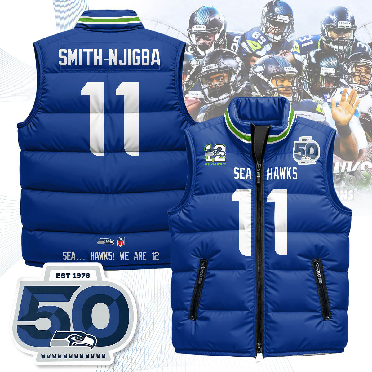Seattle Seahawks Unisex Puffer Vest