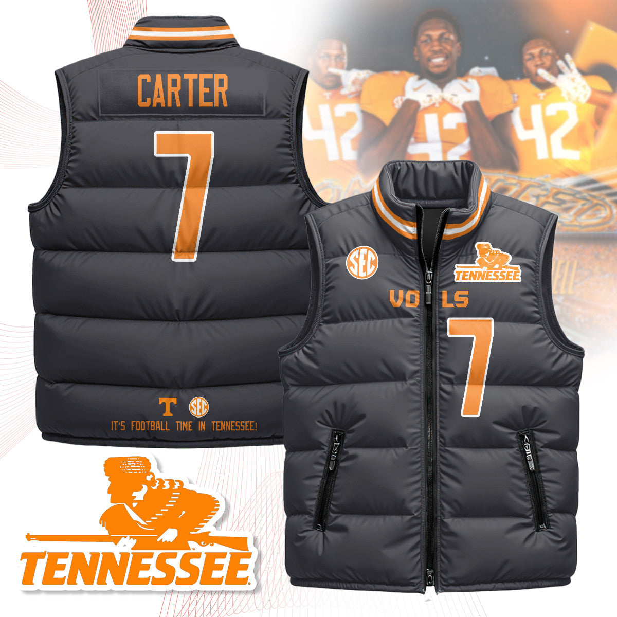 Tennessee Volunteers Unisex Puffer Vest