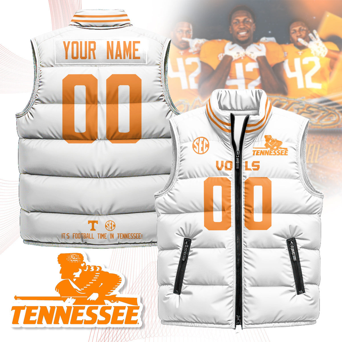 Tennessee Volunteers Unisex Puffer Vest