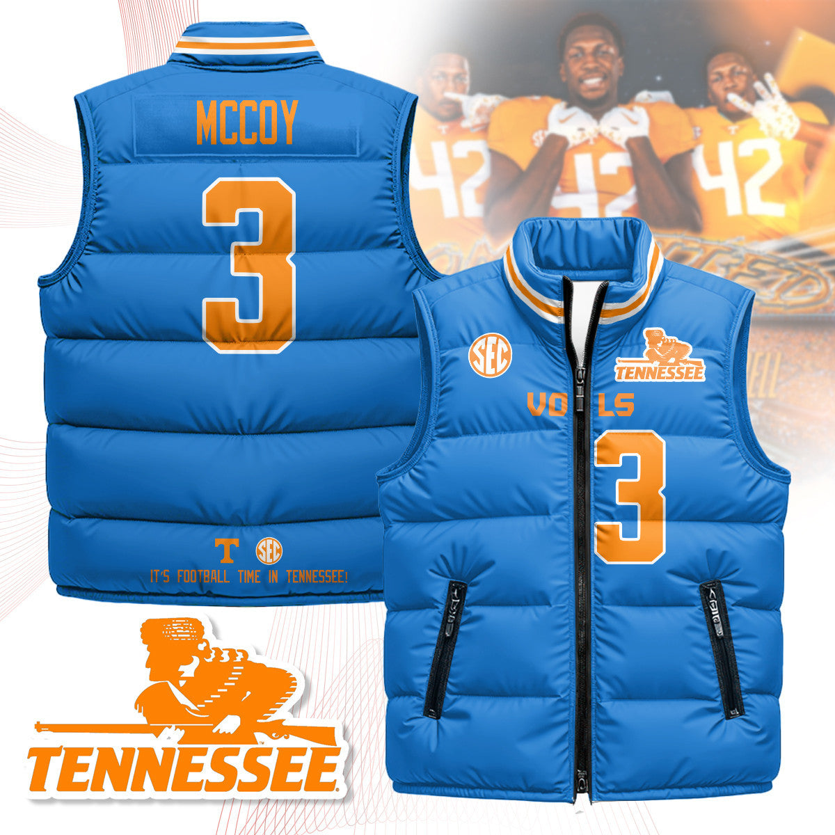 Tennessee Volunteers Unisex Puffer Vest