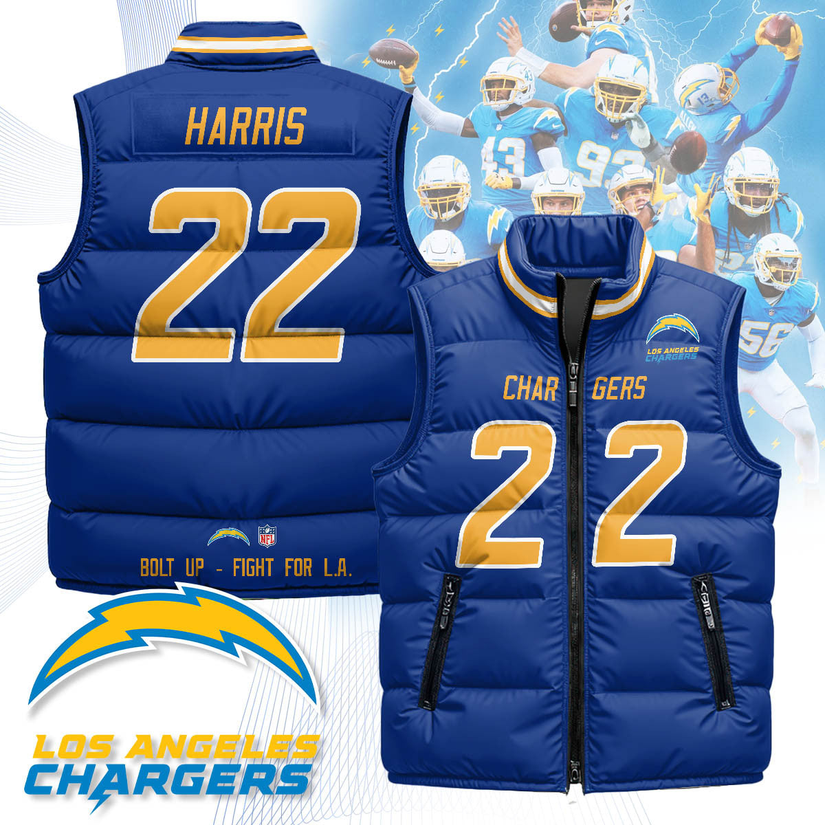 Los Angeles Chargers Unisex Puffer Vest