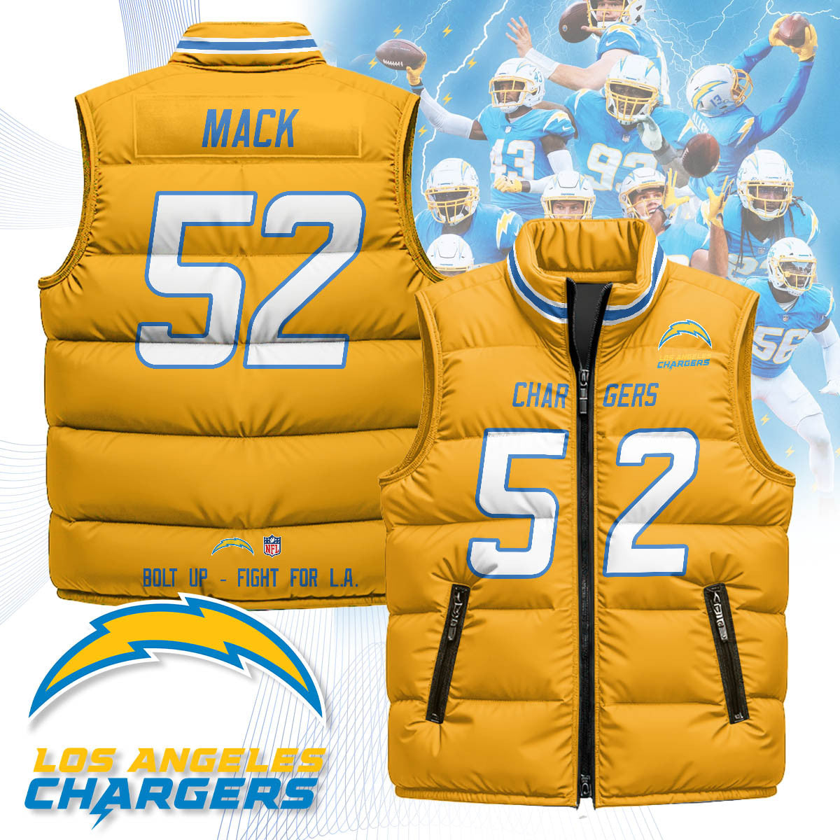 Los Angeles Chargers Unisex Puffer Vest