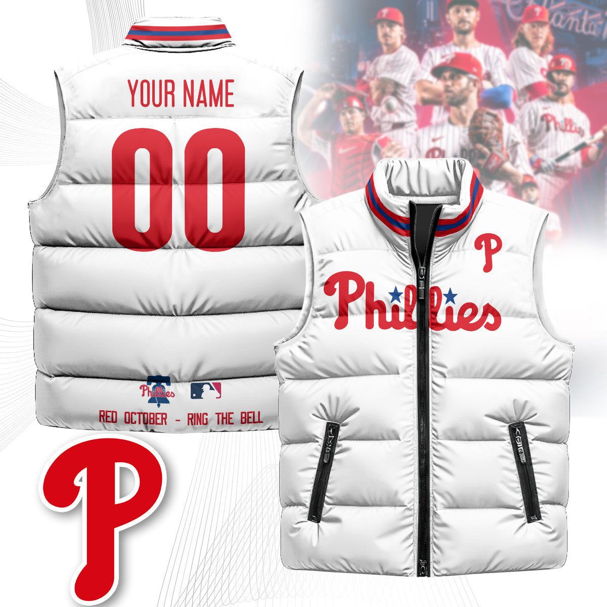 Custom Philadelphia Phillies Unisex Puffer Vest