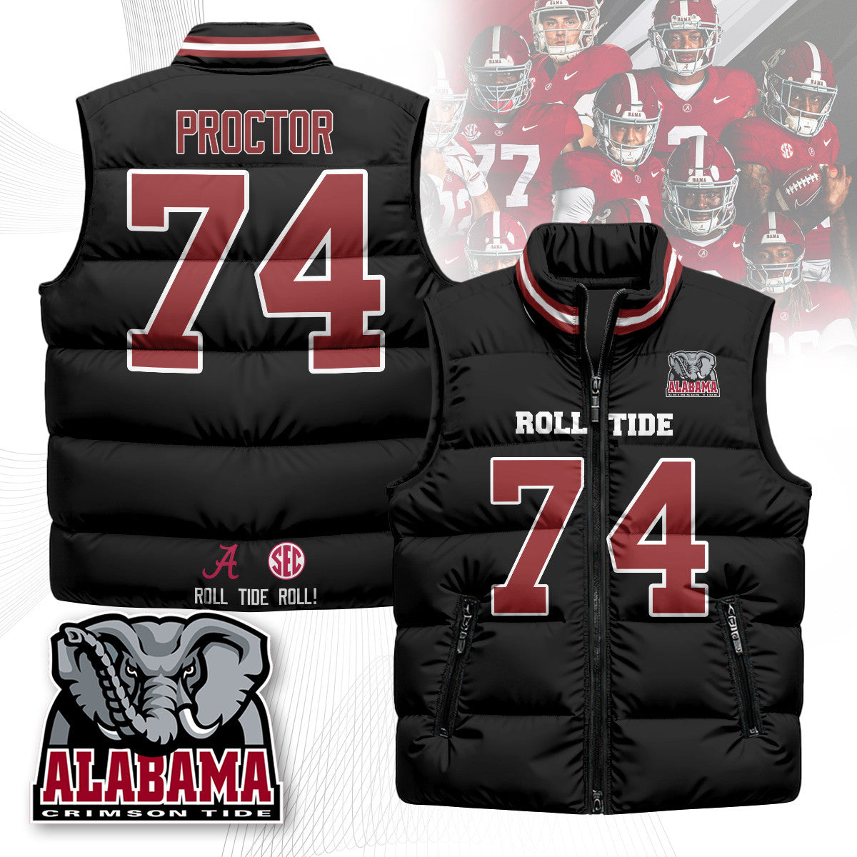 Alabama Crimson Tide Unisex Puffer Vest