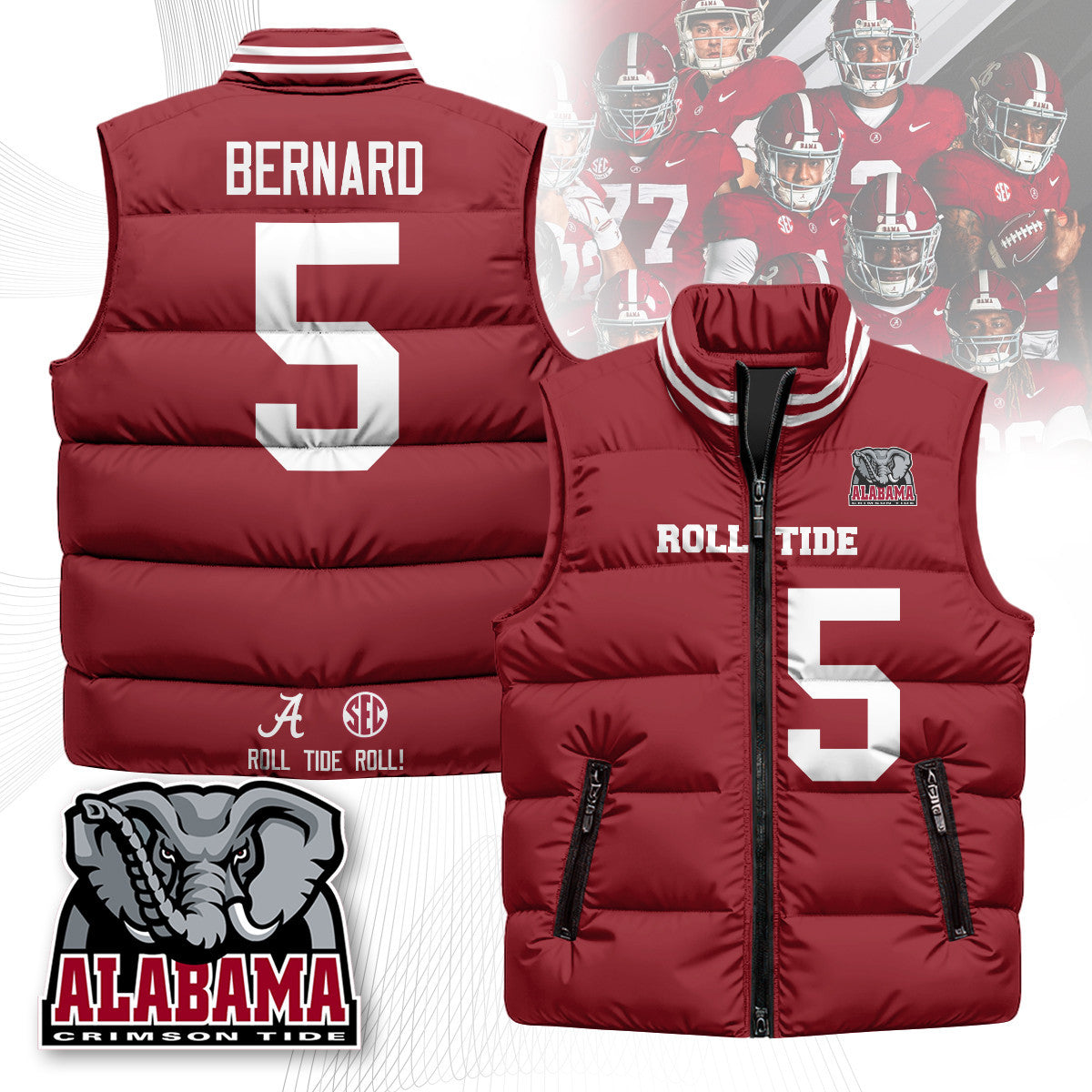 Alabama Crimson Tide Unisex Puffer Vest