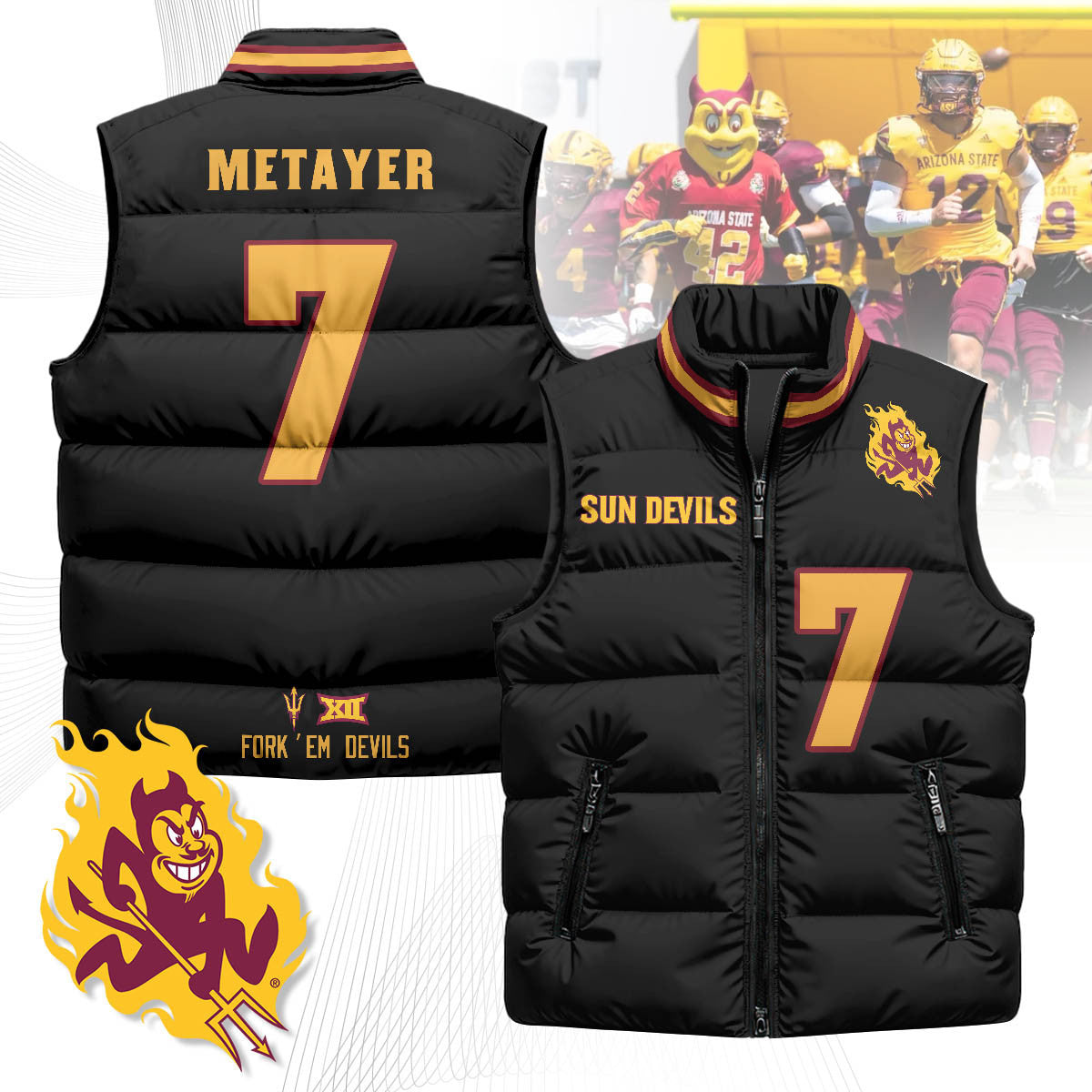 Arizona State Sun Devils Unisex Puffer Vest