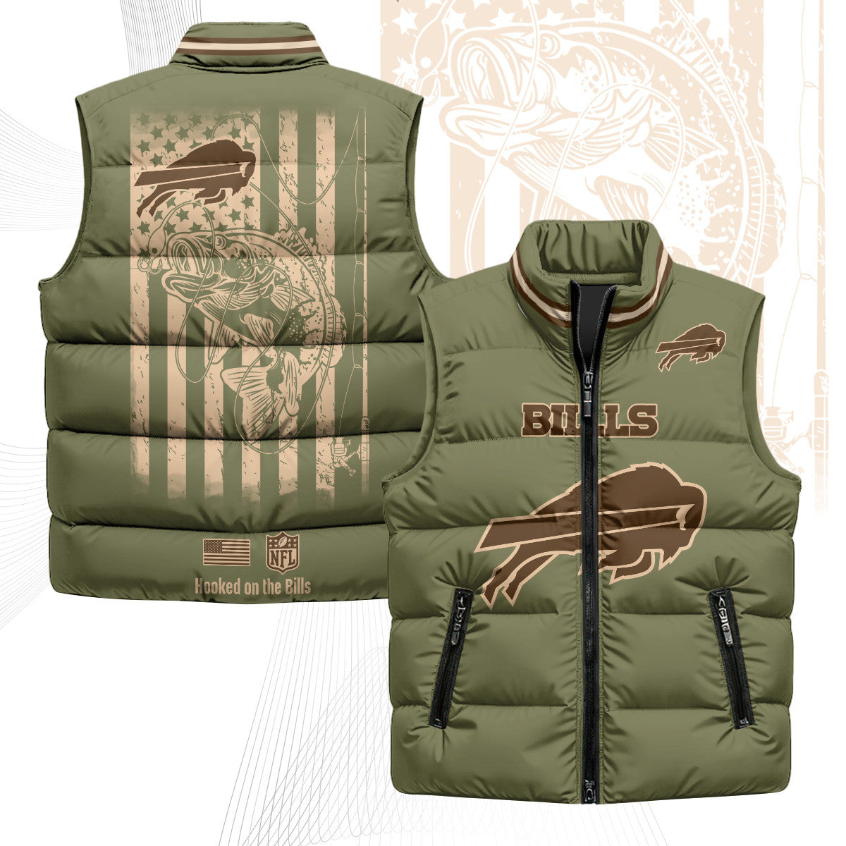Buffalo Bills Fishing Unisex Puffer Vest
