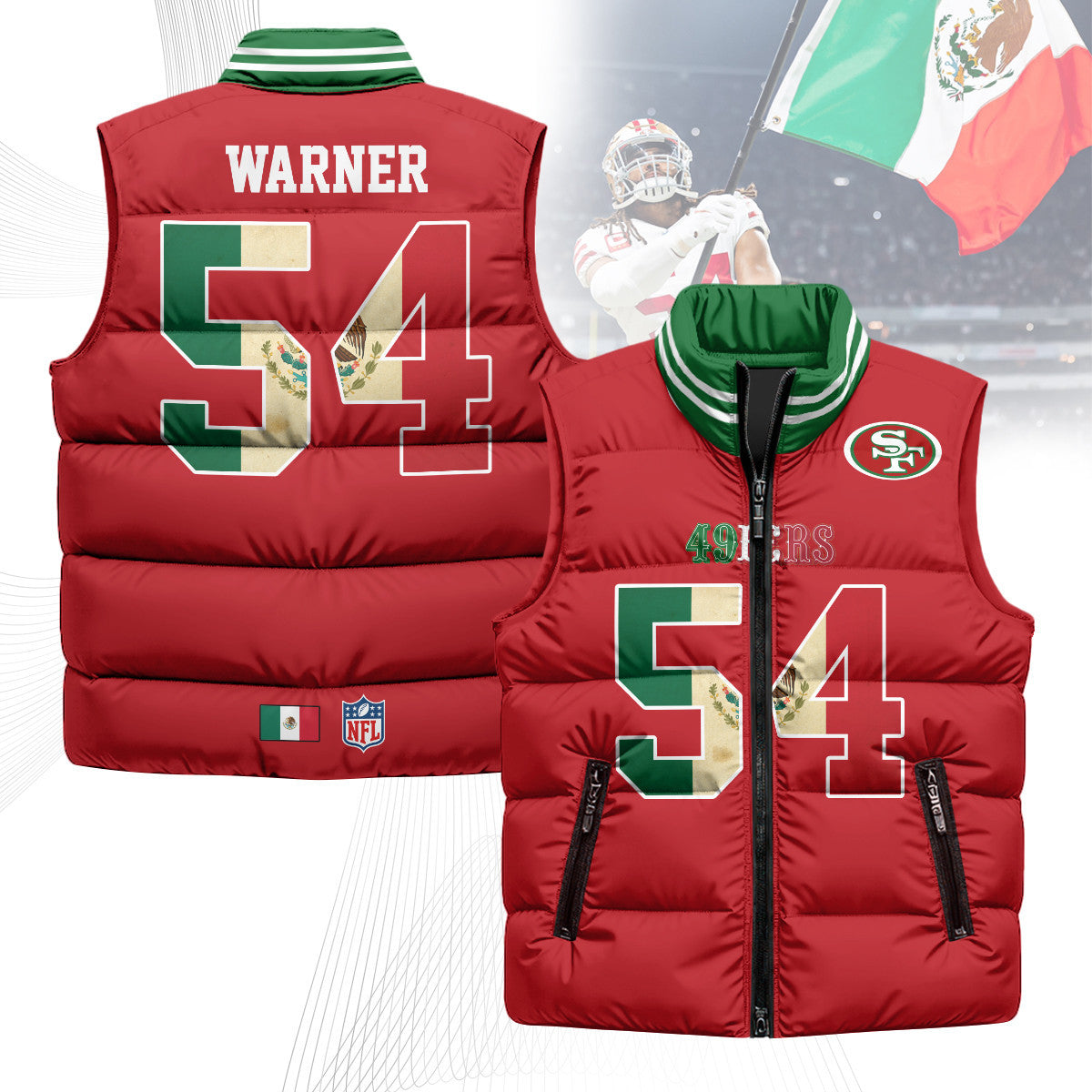 San Francisco 49ers Mexico Puffer Vest