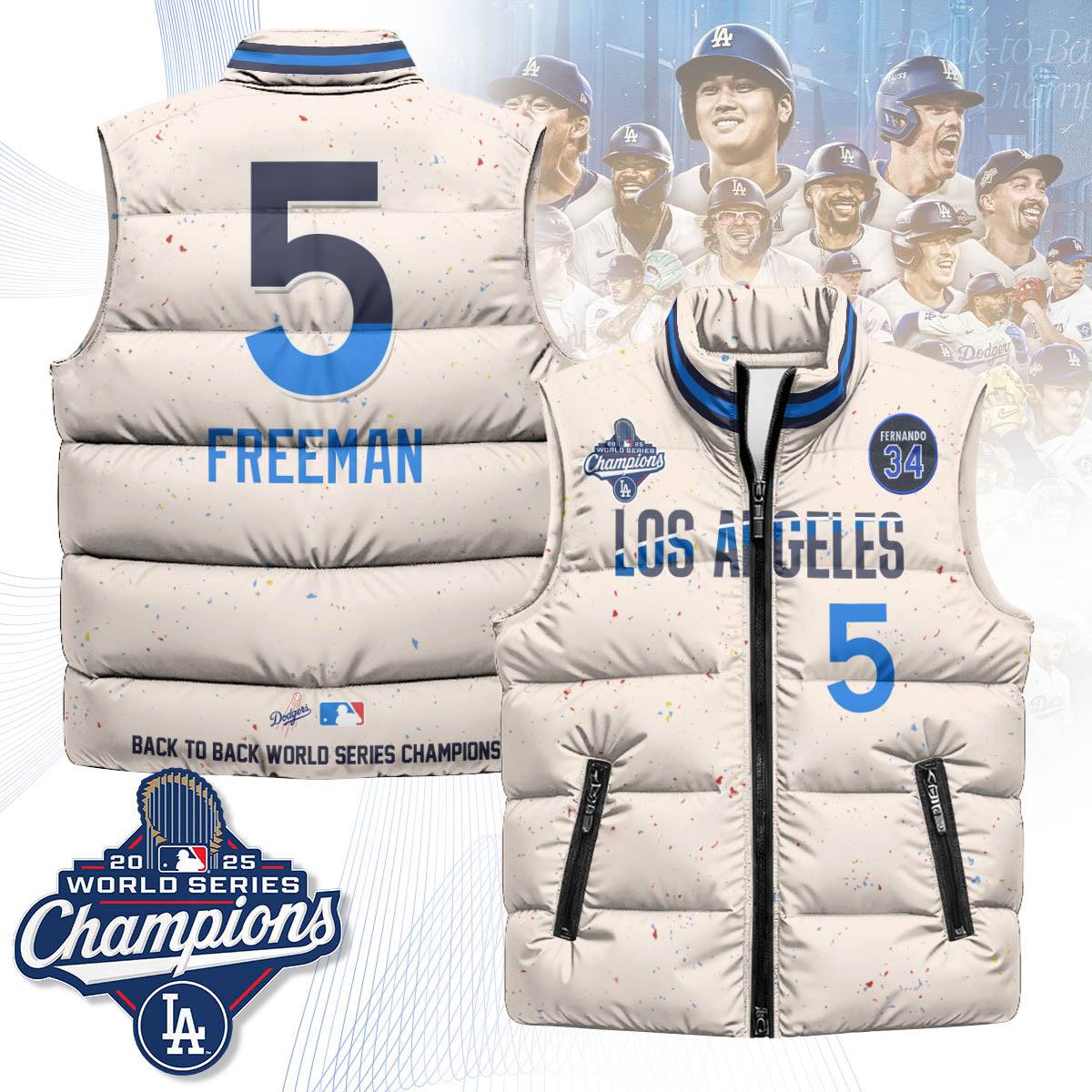 LAD 2025 World Series Champions Puffer Vest