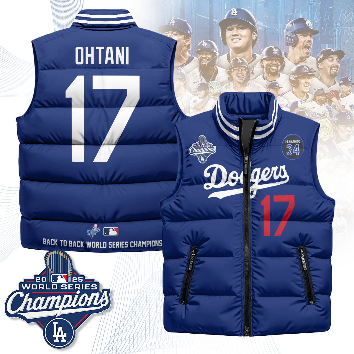 LAD 2025 World Series Champions Puffer Vest