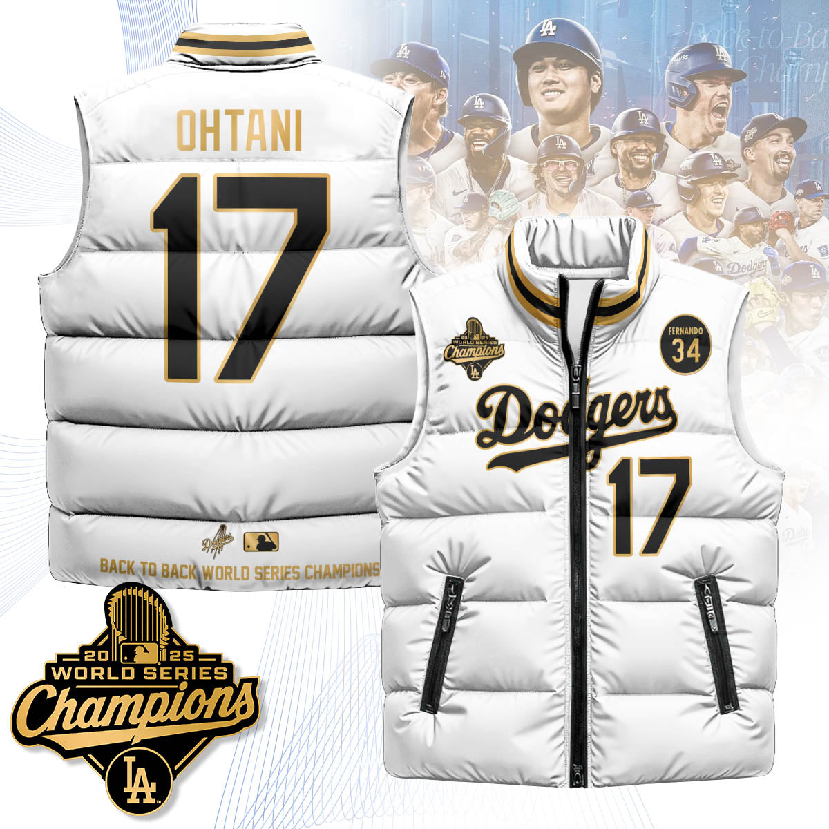 LAD 2025 World Series Champions Puffer Vest