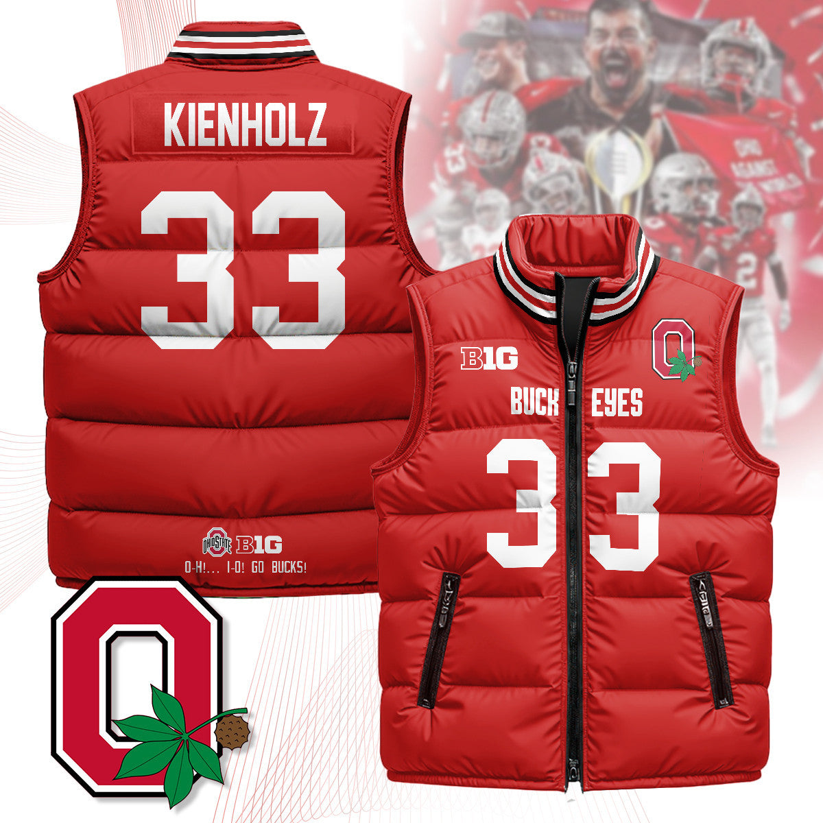 Ohio State Buckeyes Unisex Puffer Vest