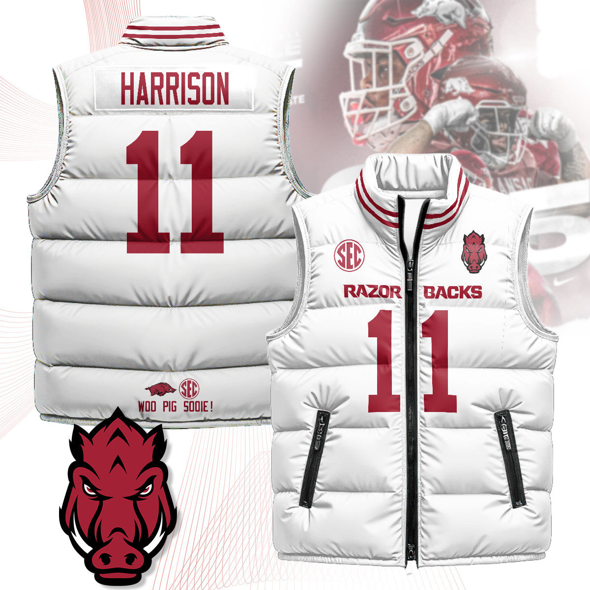 Arkansas Razorbacks Unisex Puffer Vest