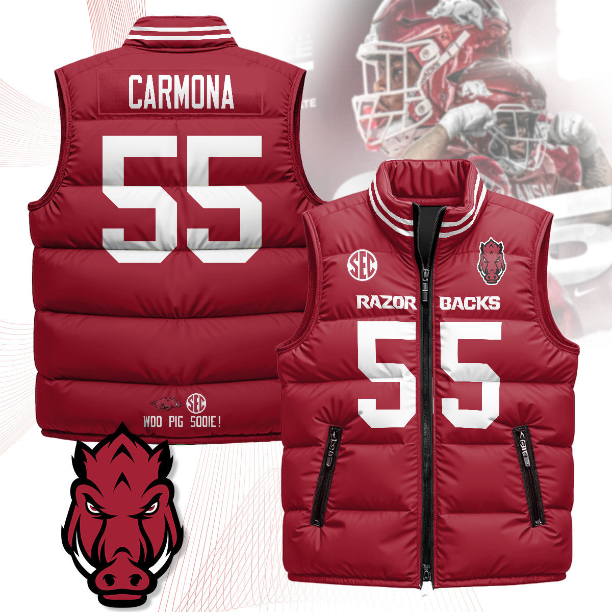 Arkansas Razorbacks Unisex Puffer Vest