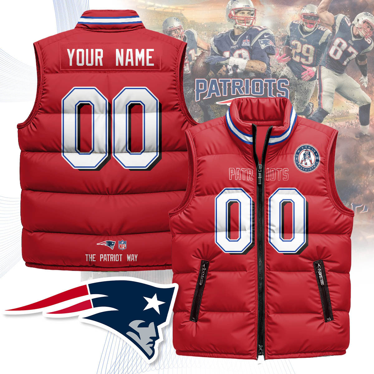 New England Patriots Unisex Puffer Vest