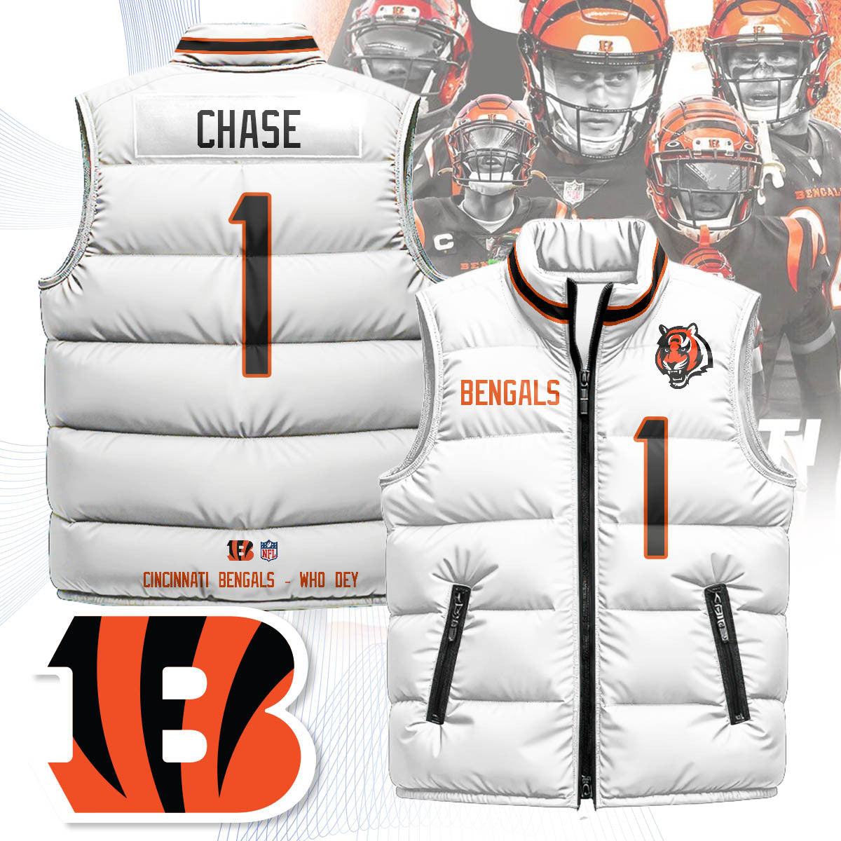 Cincinnati Bengals Unisex Puffer Vest