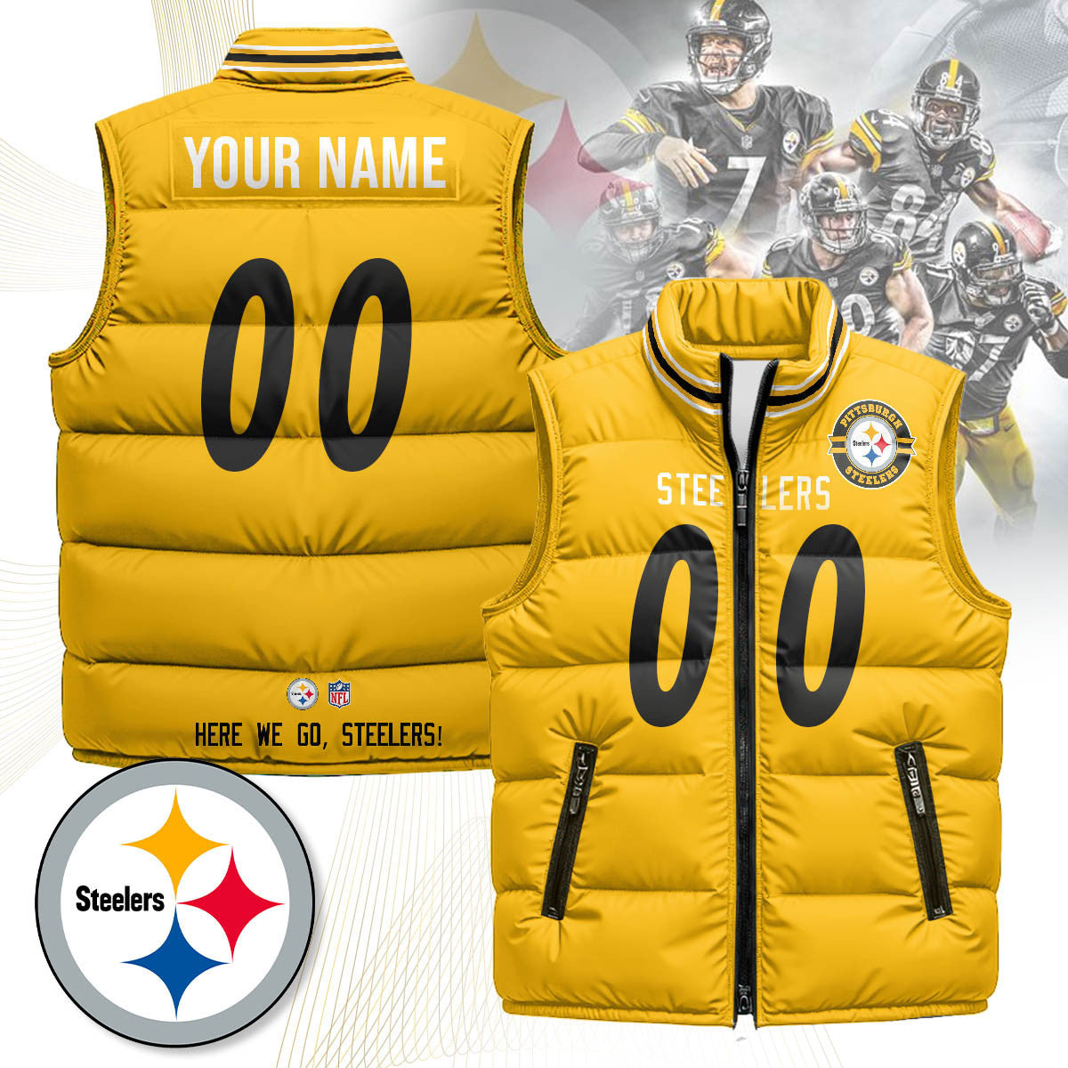 Pittsburgh Steelers Unisex Puffer Vest