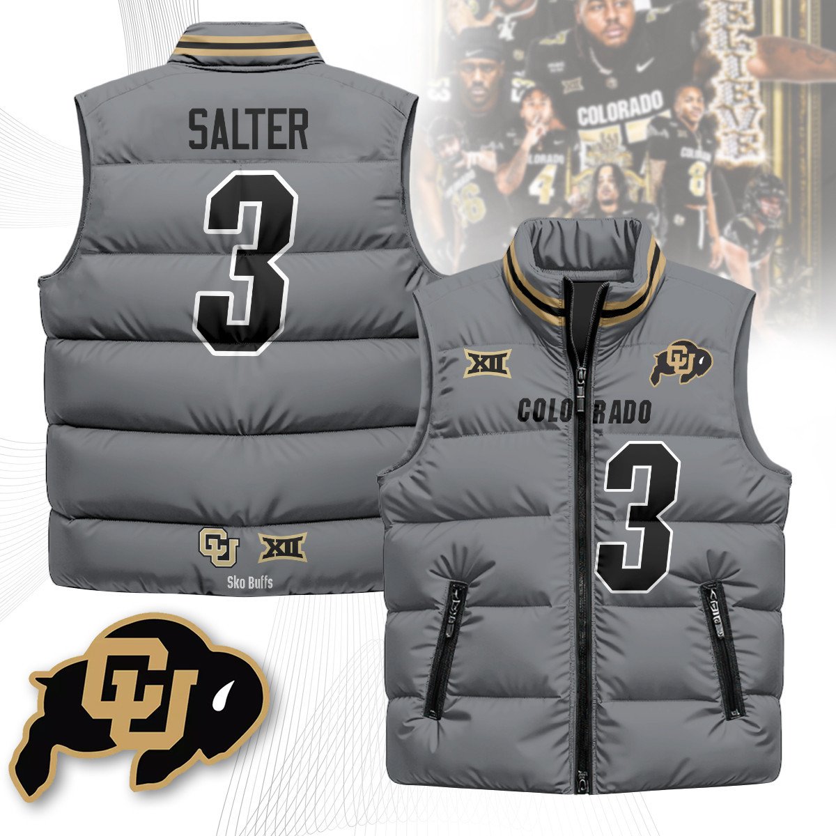 Colorado Buffaloes Unisex Puffer Vest