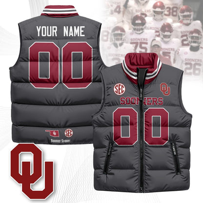 Custom Oklahoma Sooners Unisex Puffer Vest
