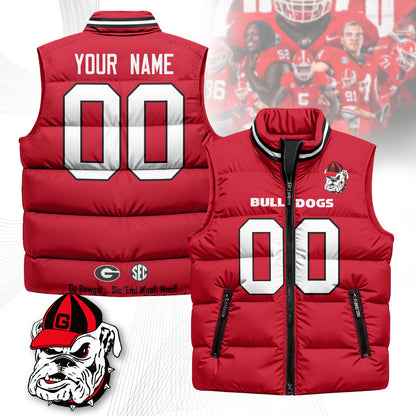 Custom Georgia Bulldogs Unisex Puffer Vest