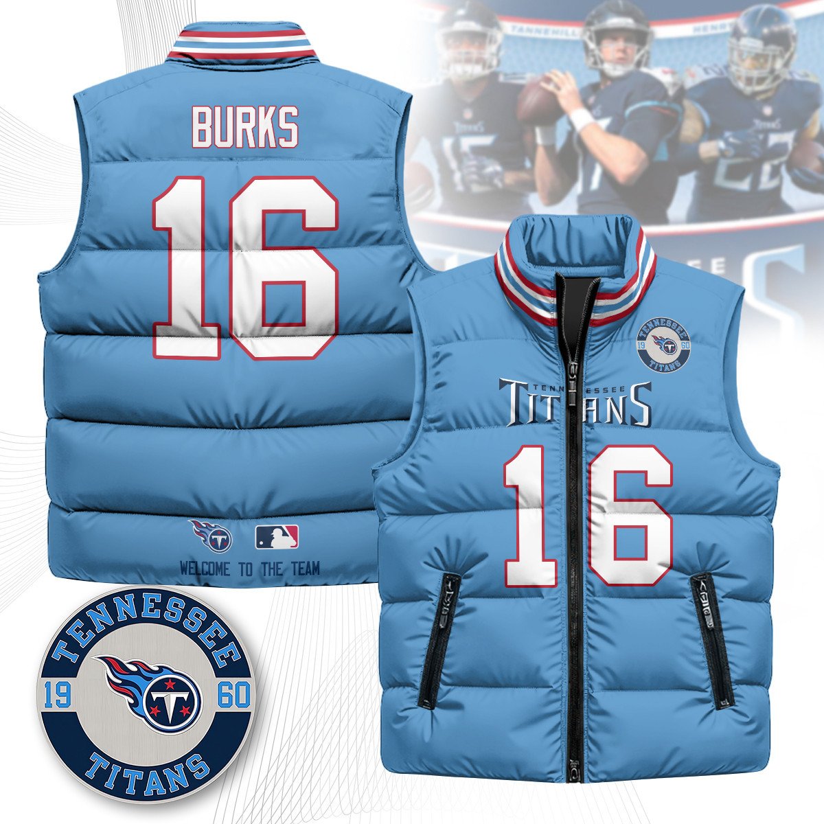 Tennessee Titans Unisex Puffer Vest