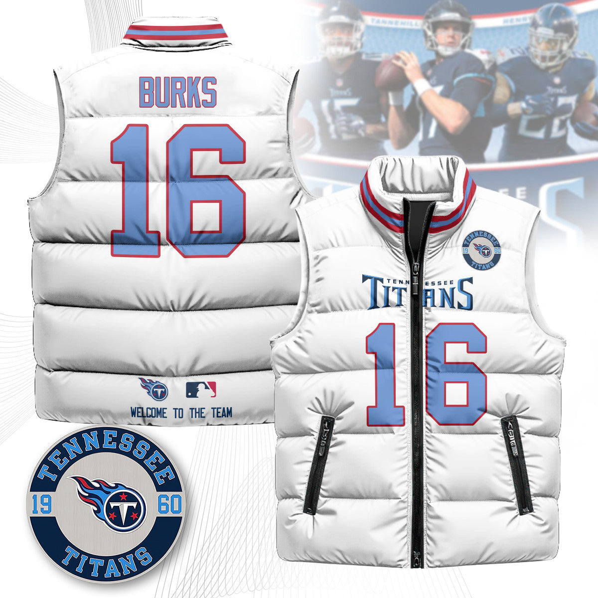 Tennessee Titans Unisex Puffer Vest