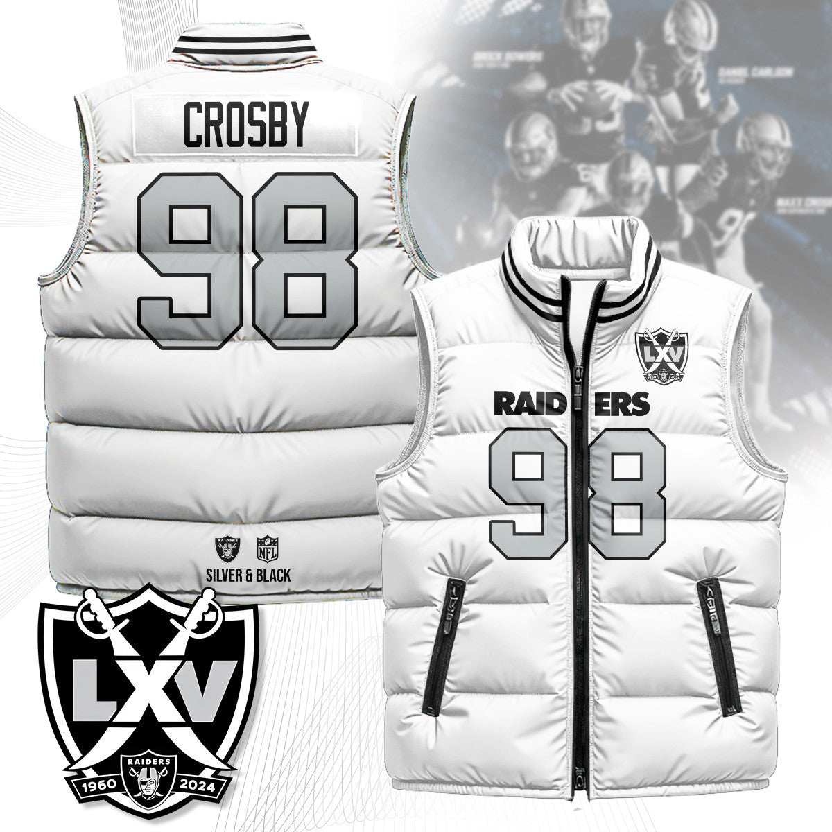 Las Vegas Raiders Unisex Puffer Vest
