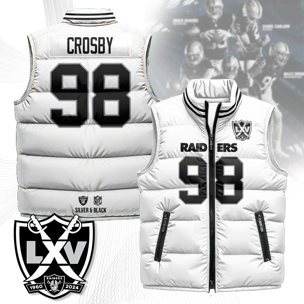 Las Vegas Raiders Unisex Puffer Vest