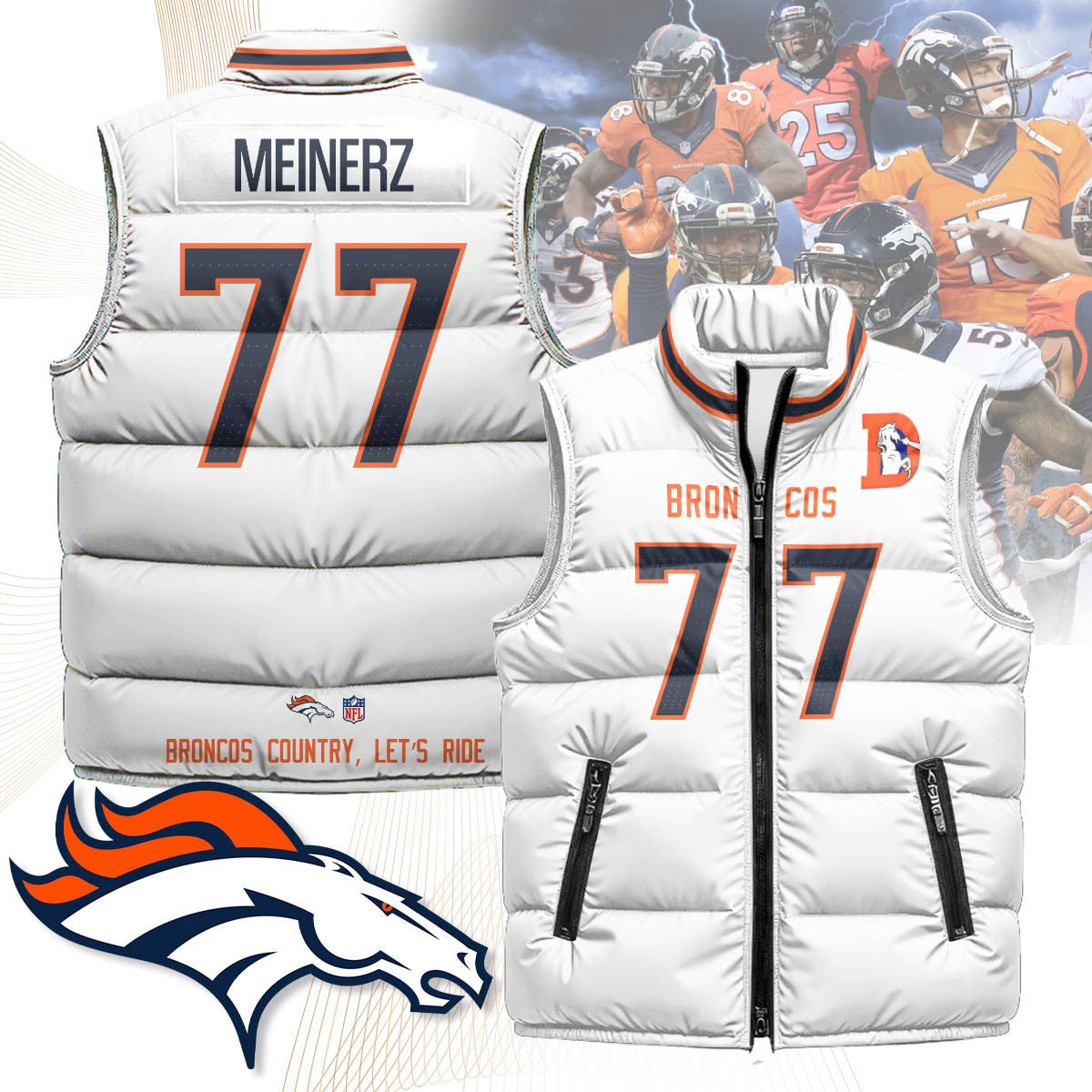 Denver Broncos Unisex Puffer Vest