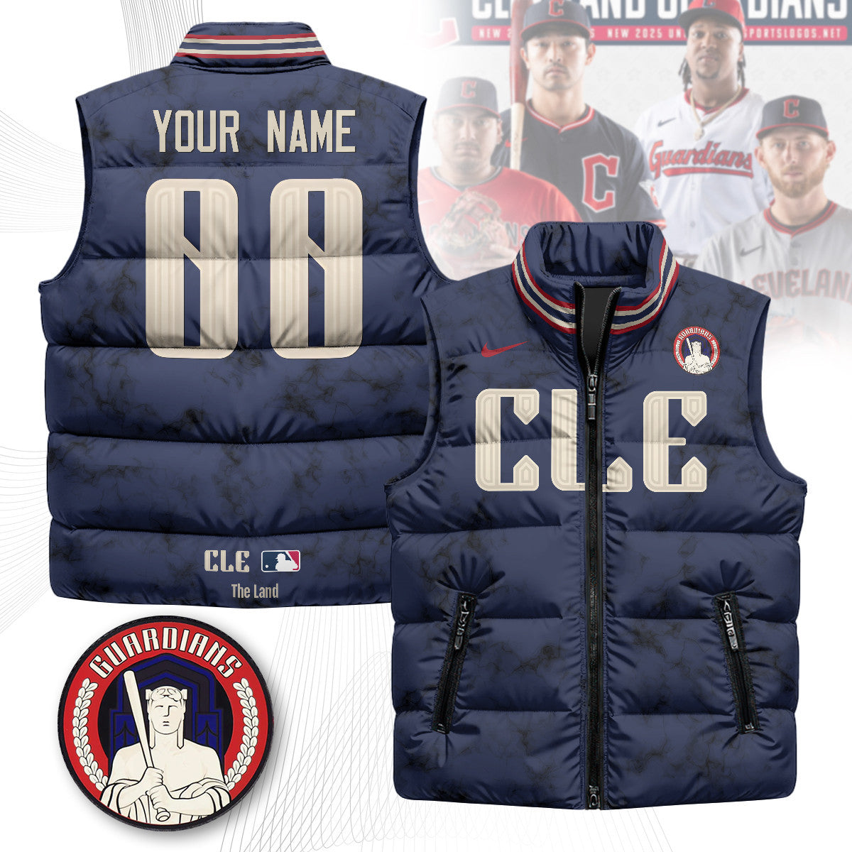 Cleveland Guardians Unisex Custom Puffer Vest
