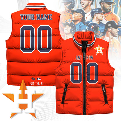 Houston Astros Custom Unisex Puffer Vest