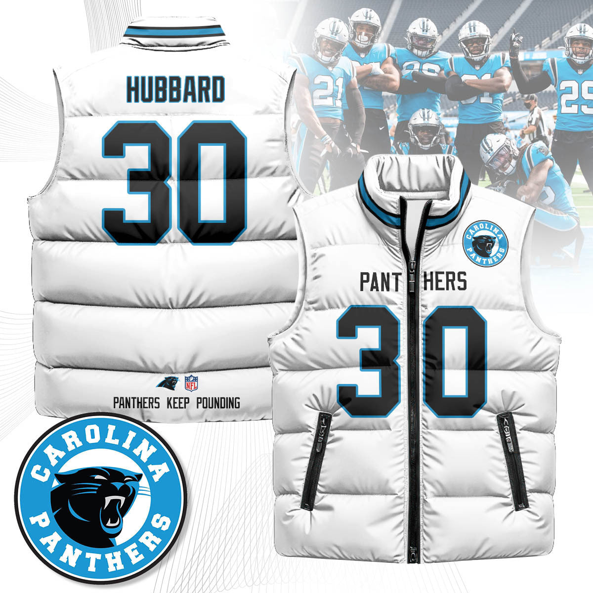 Carolina Panthers Unisex Puffer Vest