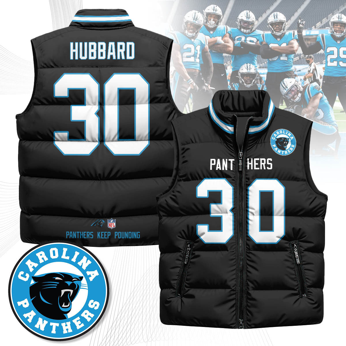 Carolina Panthers Unisex Puffer Vest