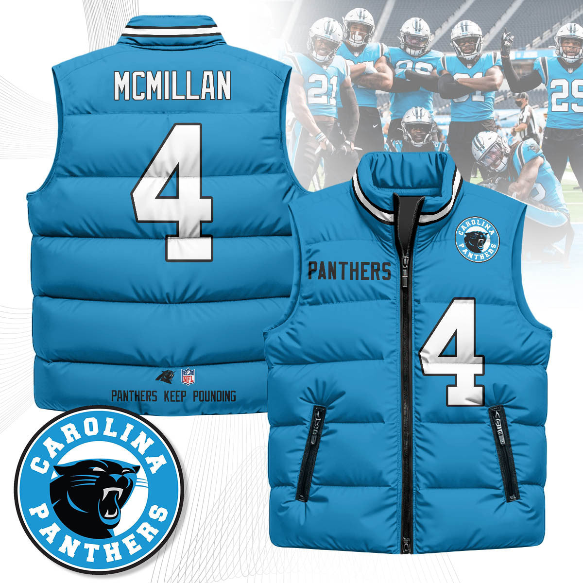 Carolina Panthers Unisex Puffer Vest