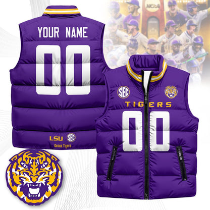 Custom LSU Tigers Unisex Puffer Vest